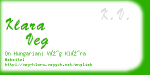 klara veg business card